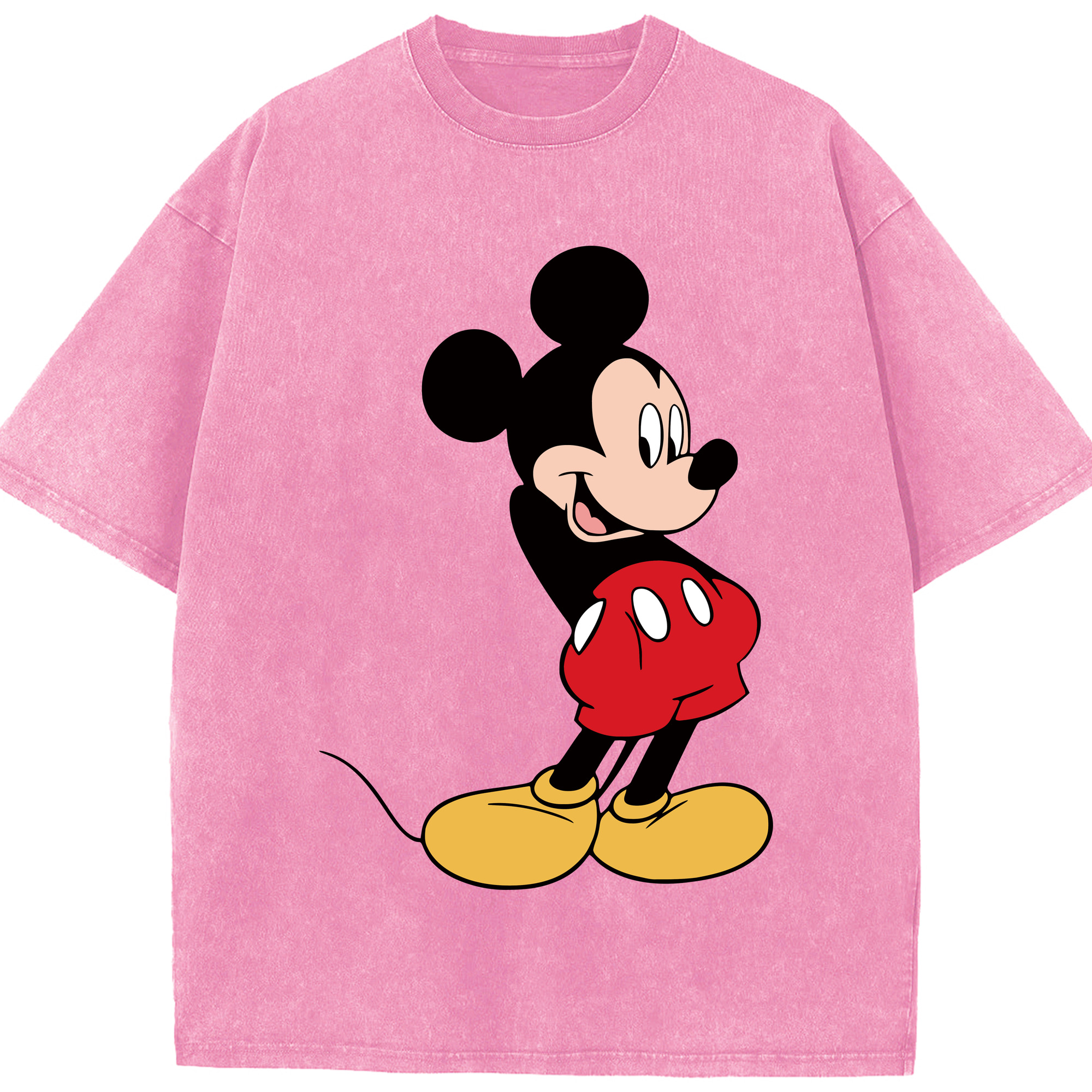 （画像用） ミッキーマウス Mickey Mouse 綿100% ヴィンテージ風 半袖Tシャツ（フロントプリント）